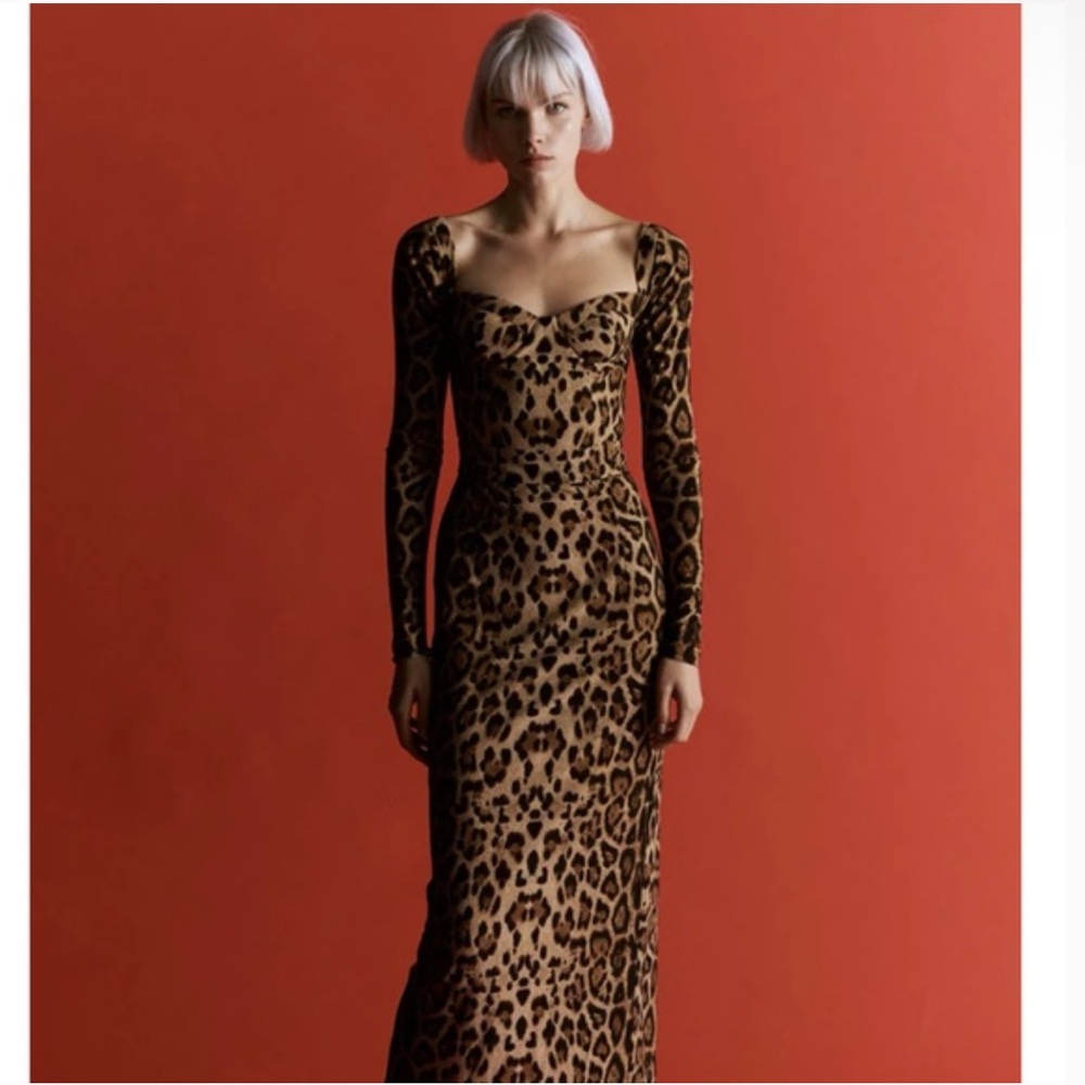 The New Arrivals Ilkyaz Ozel Monique in Rue Des Plaisirs Leopard Midi Long Dress